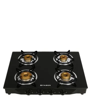 Faber Jumbo 4BB BK Gas stove 4 Burner Glass Cooktop