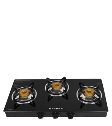 Faber Jumbo 3BB BK Gas stove 3 Burner Glass Cooktop
