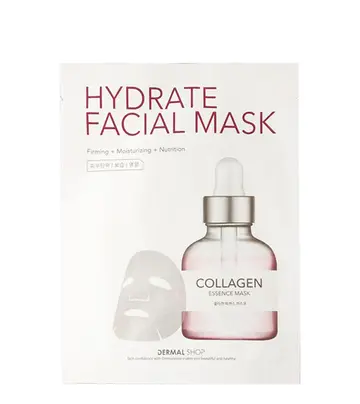Dermal Shop Hydrate Facial Mask - Collagen Essence Mask (10 Sheets)