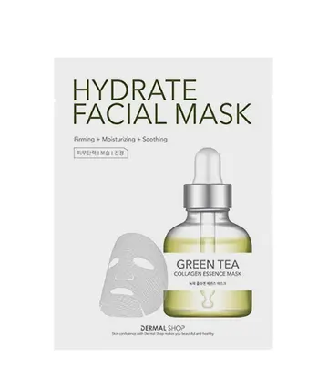 Dermal Shop Hydrate Facial Mask - Green Tea Collagen Essence Mask (10 Sheets)