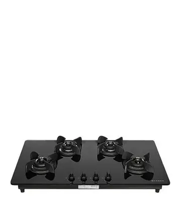 FABER Hob Ultima Plus  HT904 CRS BR CI AI – 4 Brass Burners with Toughened Black Glass Finish