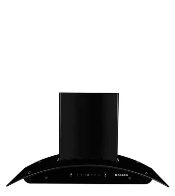 FABER Hood Primus Plus Energy HC SC BK 90 - Wall Mount Black Touch & Gesture Control Baffle Filter Heat Auto Clean Chimney