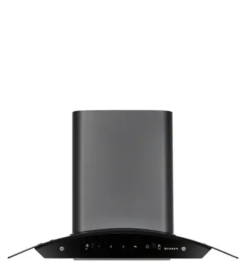 FABER Hood Sunny HC SC BK 75 - Wall Mount Black Tempered Glass Finish Heat Auto Clean Chimney