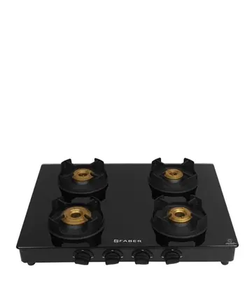 FABER Hob Cooktop Onyx 4BB BK CI - 4 Burner Gas Stove