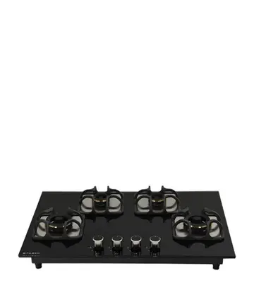 FABER Hob Imperia 784 BRB CI BK - 4 Burner with Toughened Black Glass Finish