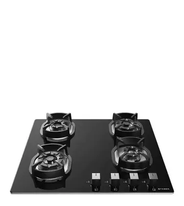 FABER Hob Nexus IND HT604 CRS BR CI AI - 4 Brass Burners with Toughened Black Glass Finish
