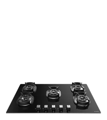 FABER Hob Nexus IND HT905 CRS BR CI AI - 5 Brass Burners with Toughened Black Glass Finish