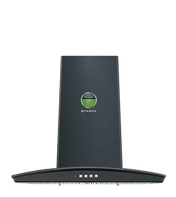 FABER Hood Tratto Plus BK LTW 60 - Wall Mount Black Push Button Control 3 Layer Baffle Filter Chimney