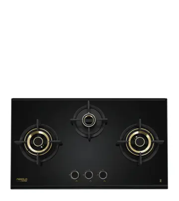 Hafele Zeta 378 Plus 3 Burner Built-In Gas Hob with Brass Burners (78 cm)