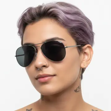 Aviator Black Metal Sunglass
