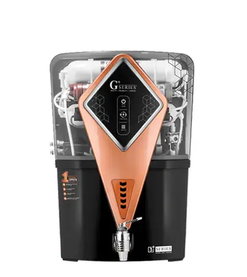 G+ Series 3+ Series 8L RO+UV+UF Water Purifier with Copper, Zinc & Alkaline Filtration - Black
