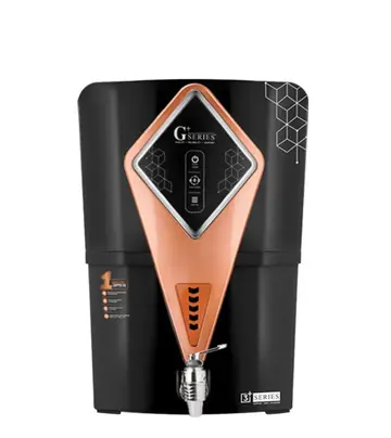 G+ Series 3+ Series RO+UV+UF Water Purifier with Copper, Zinc & Alkaline Filtration - Black