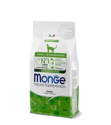 Monge Natural Super Premium Monoprotein for Adult Cat - Rabbit Flavor