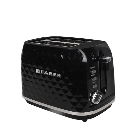 FABER FT 950W DLX Black 2 Slice Pop Up Toaster