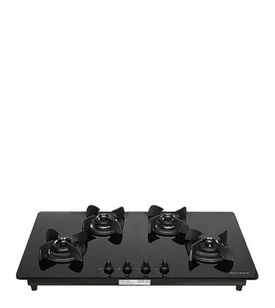 FABER Hob Ultima Plus  HT904 CRS BR CI AI – 4 Brass Burners with Toughened Black Glass Finish