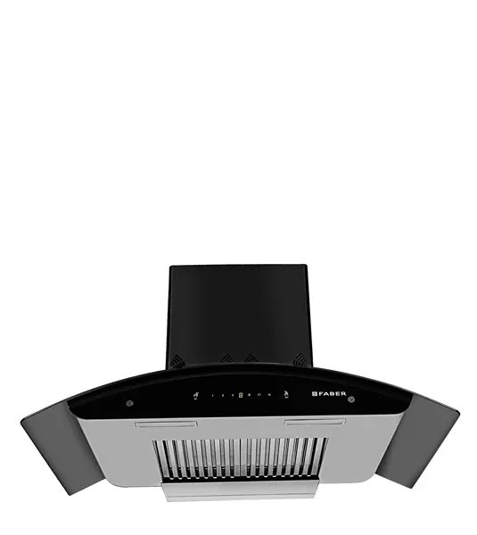 FABER Hood Premia 3D Plus IND HC SC BK 90 - Wall Mount Black Tempered Glass Gesture & Touch Control Baffle Filter Auto Clean Chimney