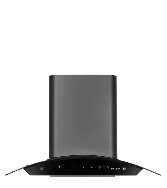 FABER Hood Sunny HC SC BK 75 - Wall Mount Black Tempered Glass Finish Heat Auto Clean Chimney