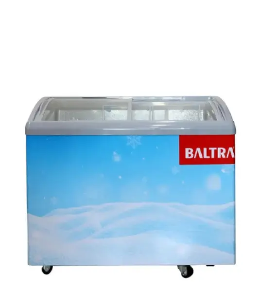 BALTRA Morris Curved Glass Deep Freezer with Sliding Glass Door and Caster Wheel, 300L - BDF 209