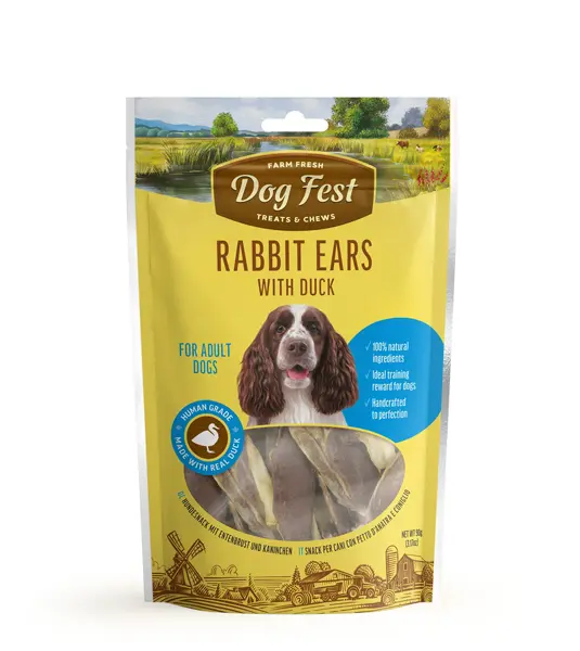 Dog Fest Rabbit Ears with Duck for Adult Dogs