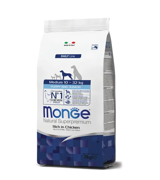 Monge Natural Superpremium Medium Puppy and Junior Rich in Chicken