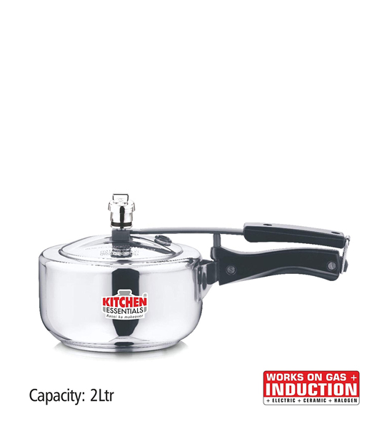 Stainless Steel Eazy Kook Induction Bottom Inner Lid Pressure Cooker -1.5L  – Kitchen Essentials