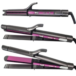 BALTRA Baroque Hair Straightener _ BPC 858 with Ceramic Coated Barrel, 3-in1 Multifunctional Hair Iron