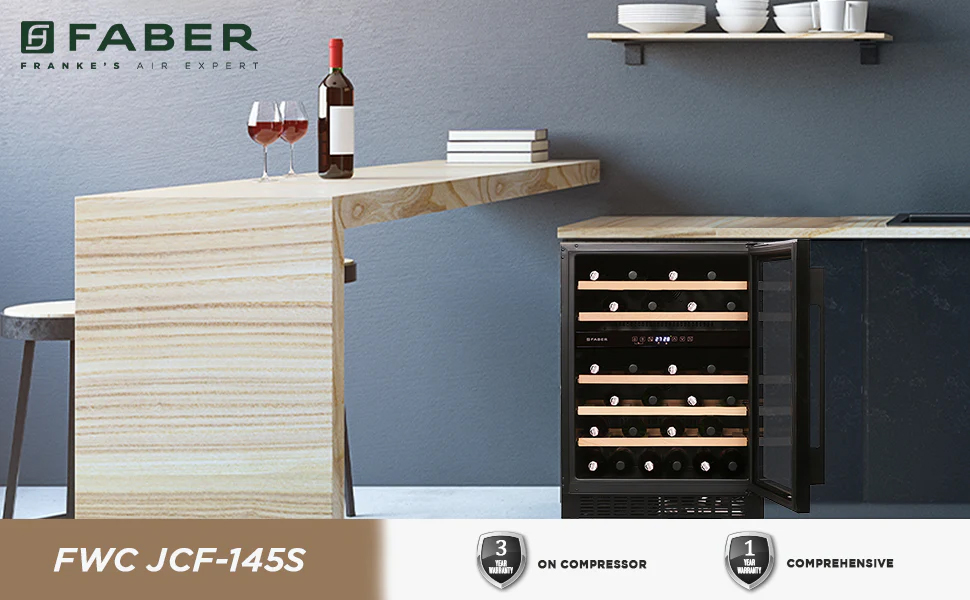 Faber 46-Bottle Wine Cooler is an ideal match for you keeping party ready. Developed with an extensive capacity, you will be stunned to see its storing ability.