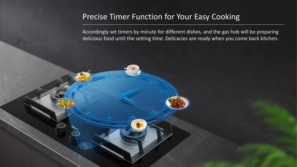 Midea 2 Burner Gas Hob with Auto Timer