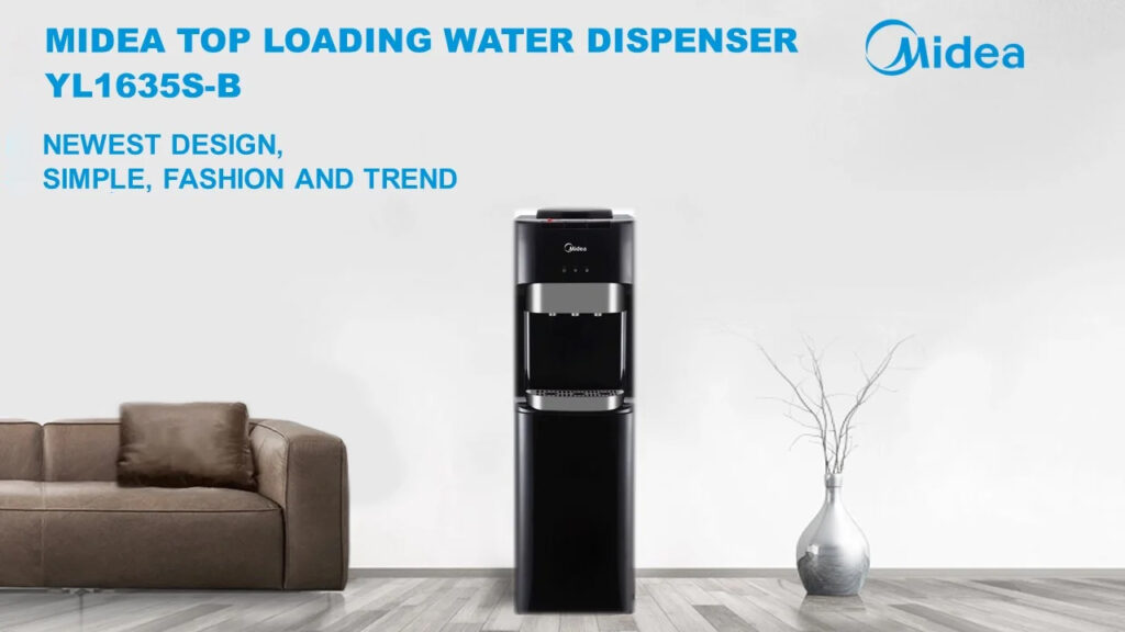 Midea Water Dispenser with 20L Refrigerator YL1635S-B _ Hot, Cold and Ambient