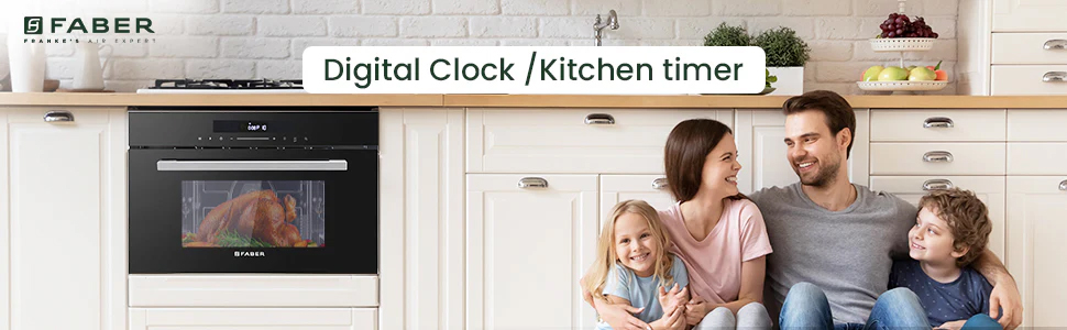 Faber MICROWAVE FBIMWO 34 CGS BK with digital clock and kitchen timer
