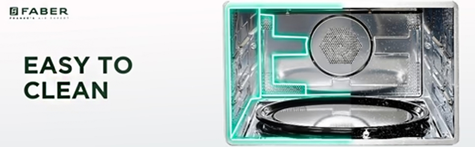 Faber FBIMWO 34L CGS Built-in Microwave Oven is easy to clean