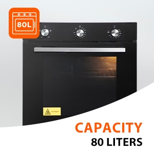 Faber FBIO 80L 4F BK built-in electric oven with 80-liter capacity