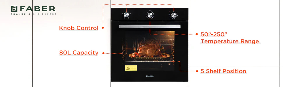 Faber FBIO 80L 4F BK built-in electric oven features