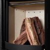 Helix wood fired fireplace wood storage pedestal