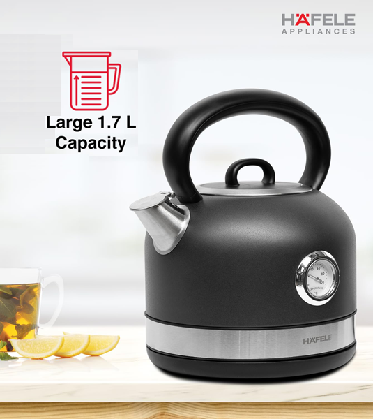 Hafele Dome Plus 1.7L Stainless Steel Electric Kettle - Grey Capacity