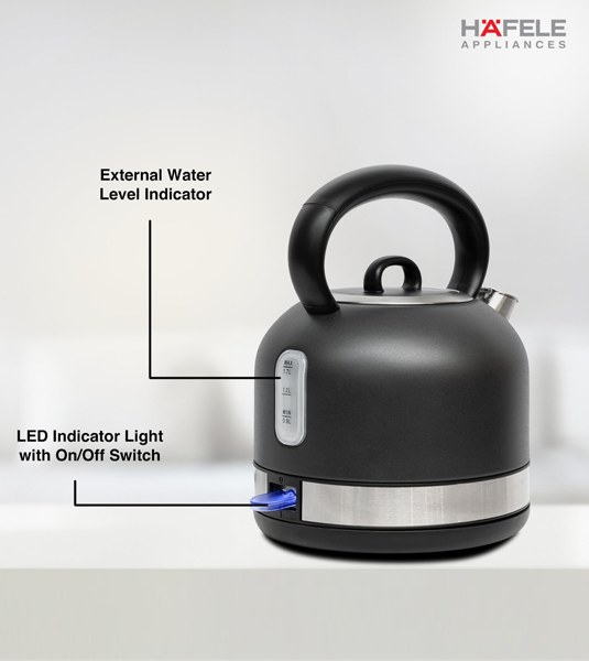 Hafele Dome Plus 1.7L Stainless Steel Electric Kettle - Grey Features
