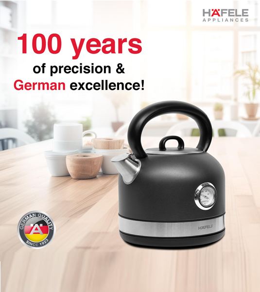 Hafele Dome Plus 1.7L Stainless Steel Electric Kettle - Grey German Quality