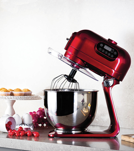 Hafele Klara Highline Kitchen Machine – Murphy Red-1000W stand mixer side view