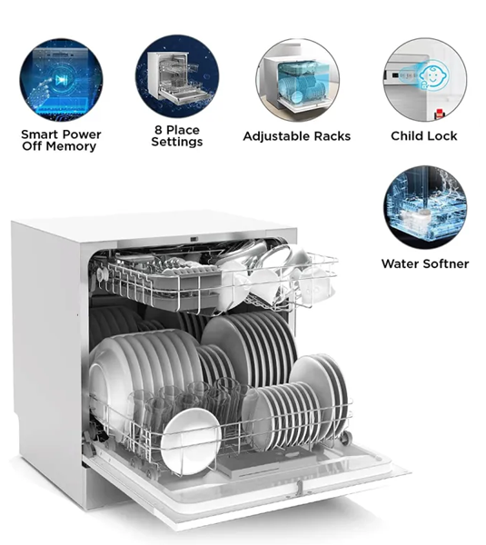 Midea WQP8-3802D Countertop Dishwasher – Feature